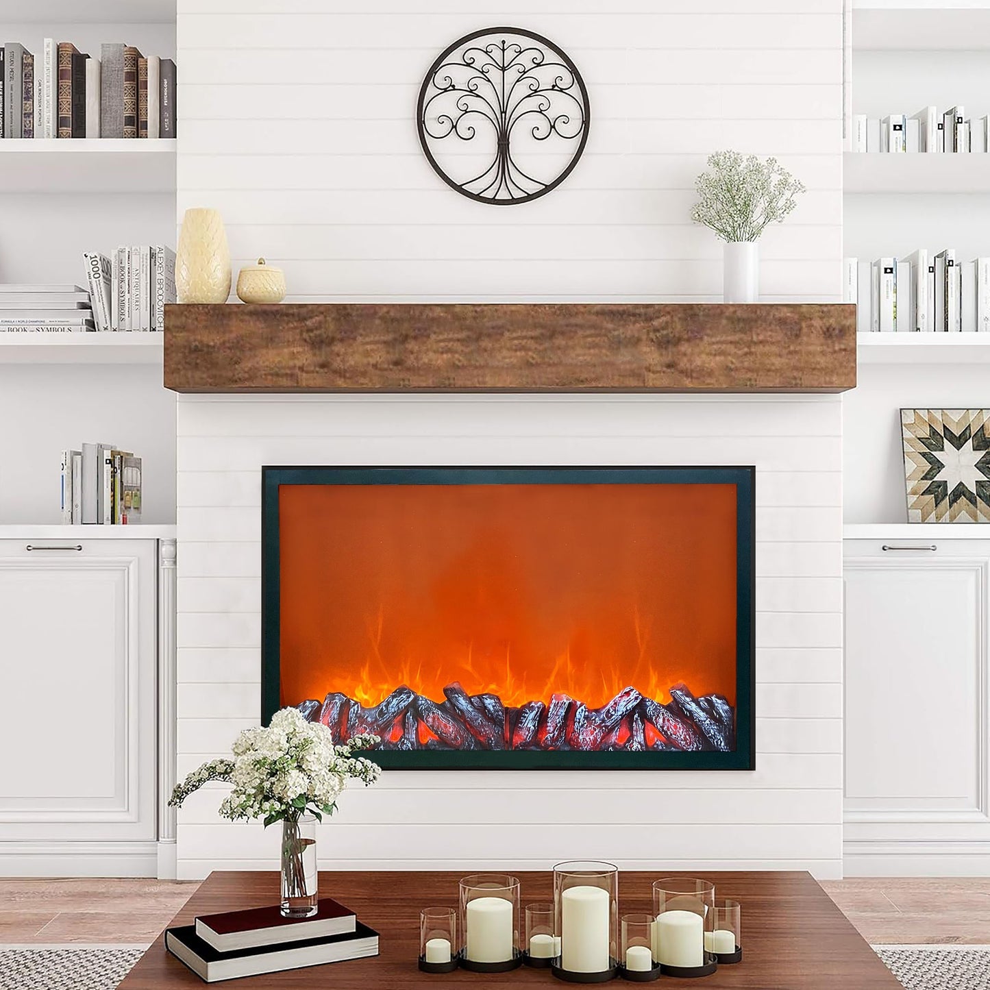 Led Metal Artificial Fireplace 32x20 inches