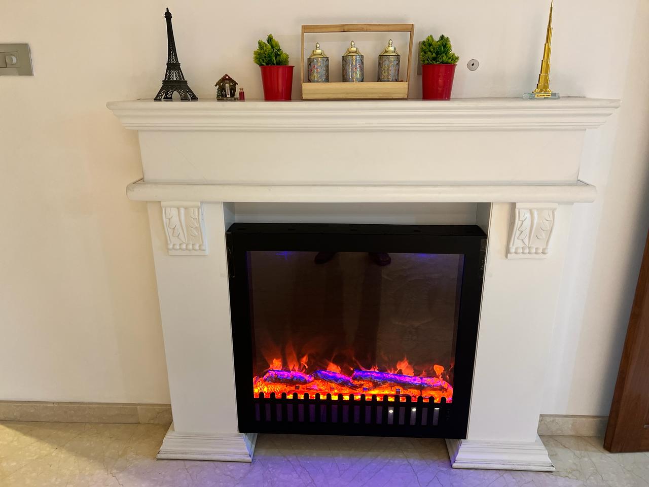 48x36 inches Mental with Electric Fireplace