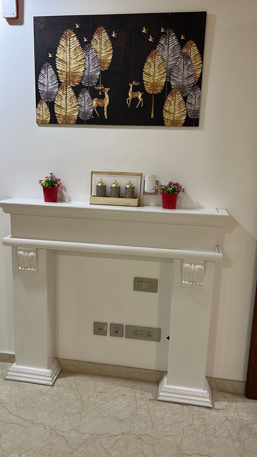 48x36 inches Mental with Electric Fireplace