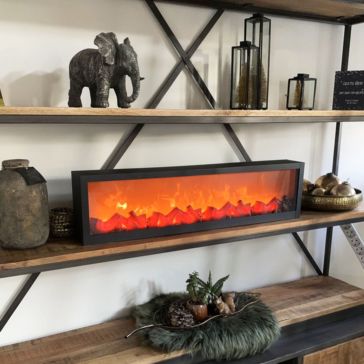 32x8 Inches Led Artificial Fireplace