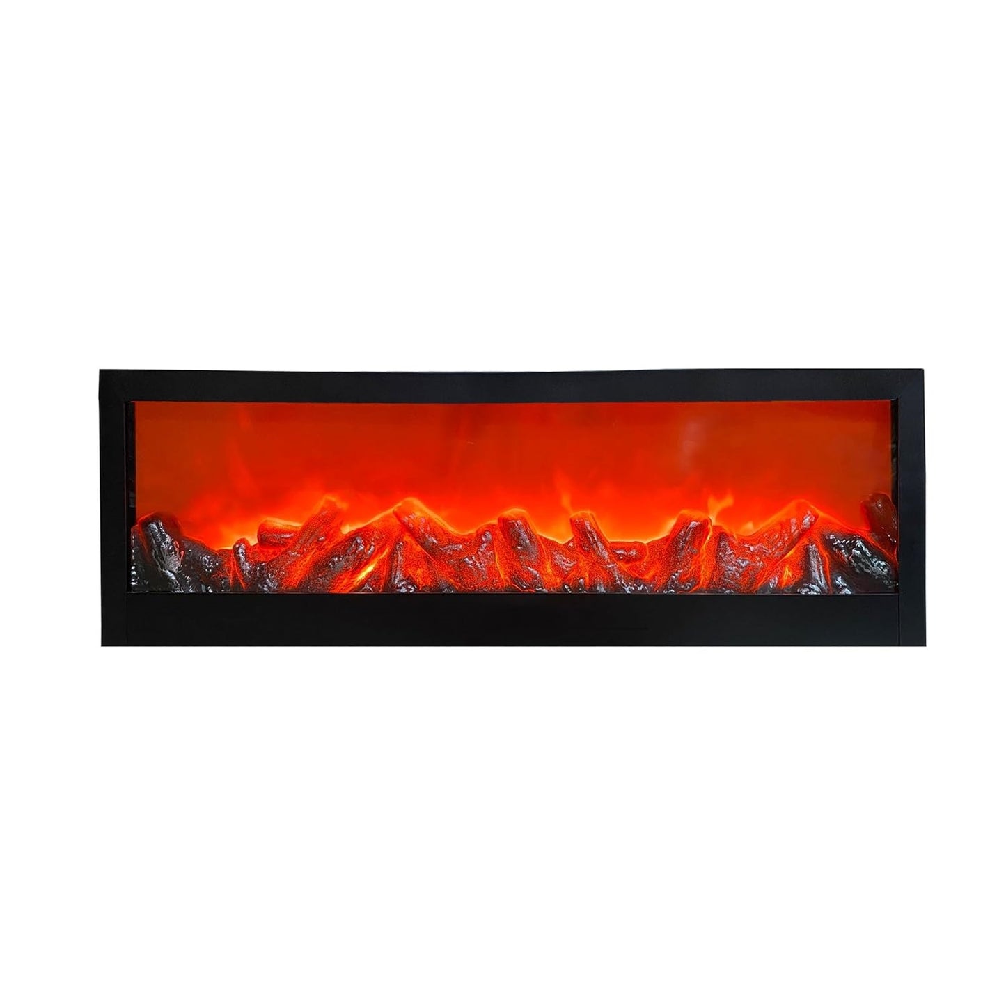 Artificial LED Fireplace 24x8 inch Matt Black
