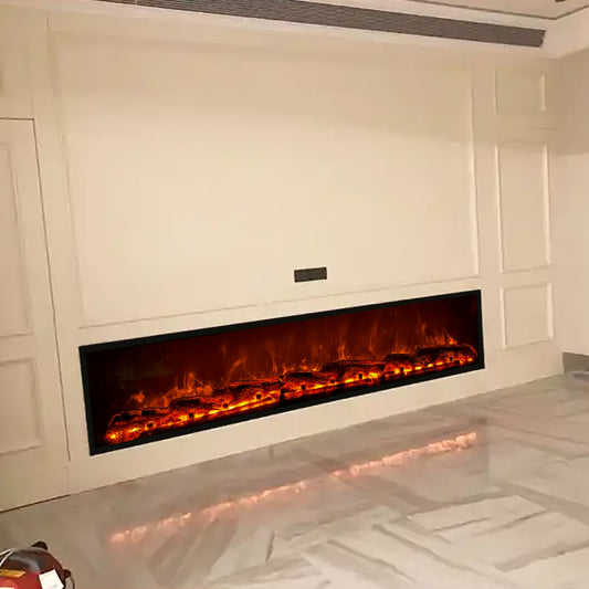 Electric Fireplace with Realstick Burning Wood 72x12 Inches
